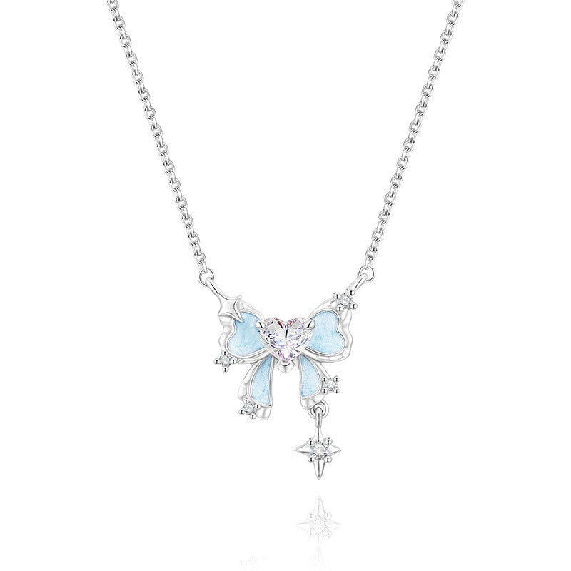 Fluorescent Starburst Four-Leaf Clover Necklace
