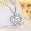 Heart Shaped Pendant Necklace with Moving Charm